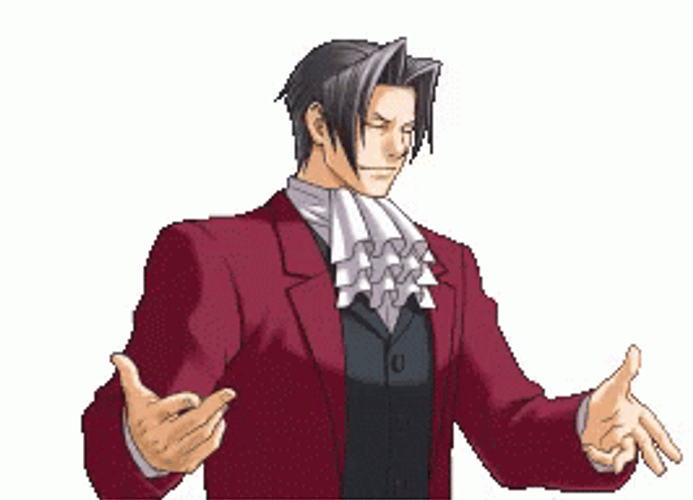 It's Treason Then Miles Edgewort Shrugging GIF