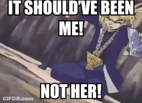 It Should've Been Me Not Her Meme Person Sitting On Bench GIF