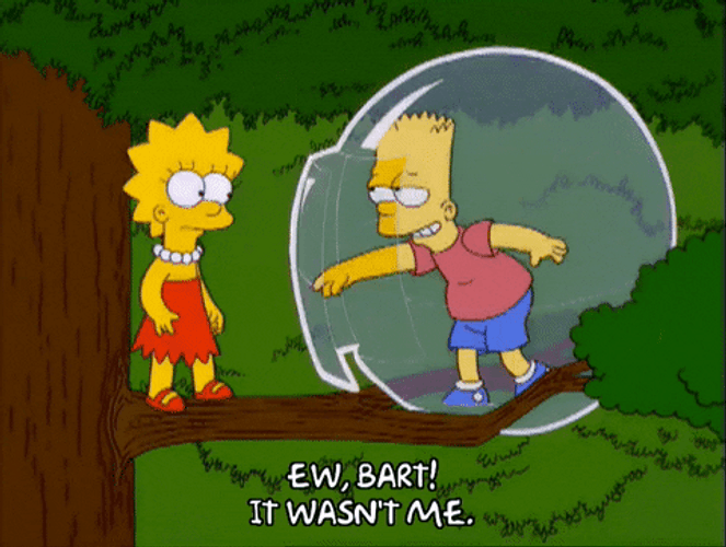 It Wasn't Me Simpson In A Glass Balloon GIF