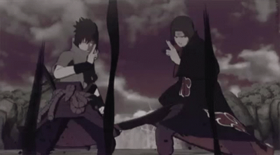 Itachi And Sasuke Black Flames Sharingan GIF