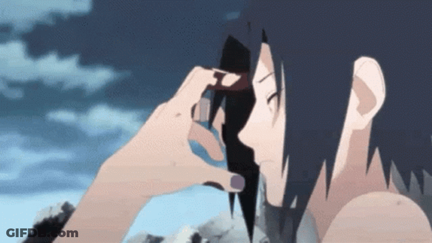 Itachi And Sasuke Head Poke Fade To Black GIF