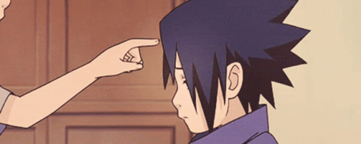 Itachi And Sasuke Kids Head Poke Wholesome GIF
