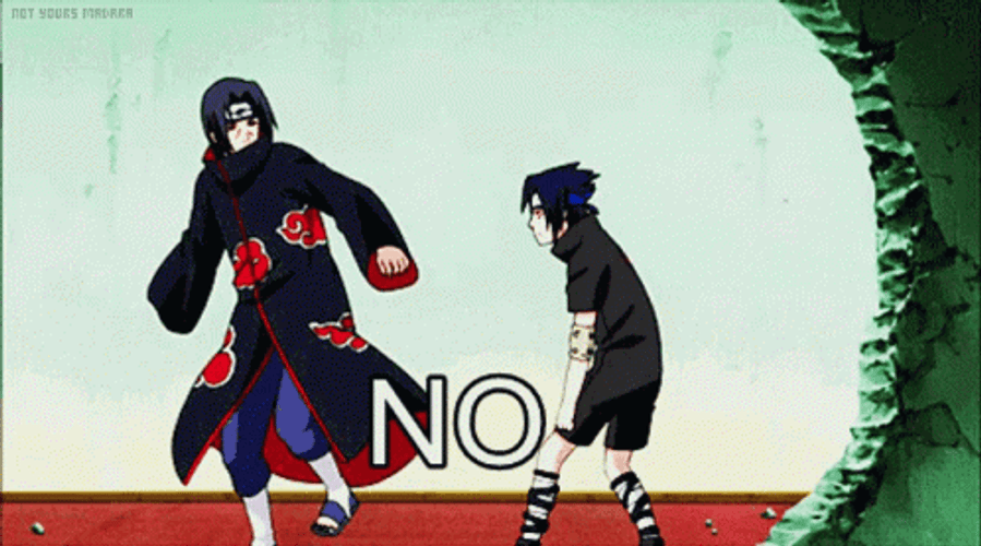 Itachi And Sasuke No Kick Nope GIF