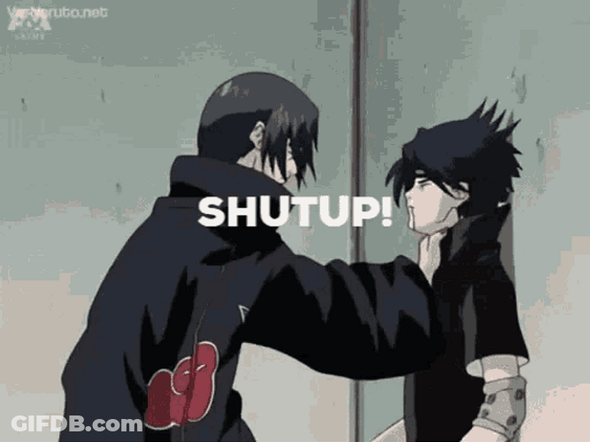 Itachi And Sasuke Shut Up Kiss Me Funny GIF