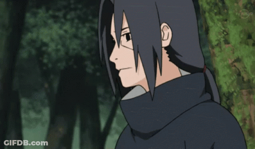 Itachi And Sasuke Woods Training Head Poke GIF