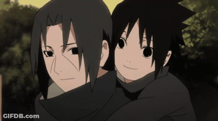 Itachi Sasuke Piggy Back Ride GIF