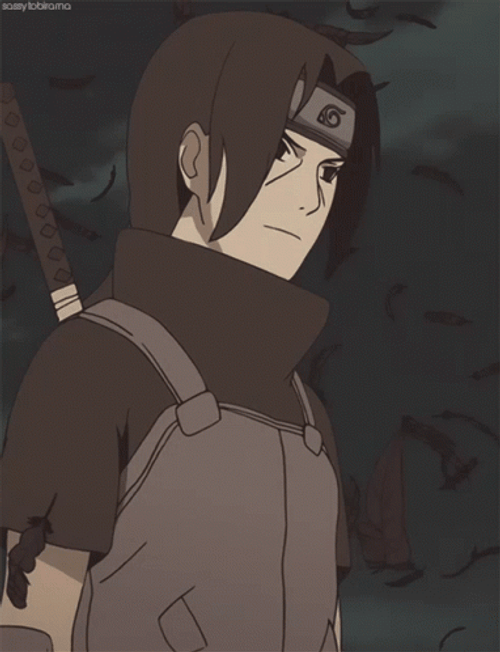 Itachi Sharingan Anbu Raven Feathers Genjutsu GIF