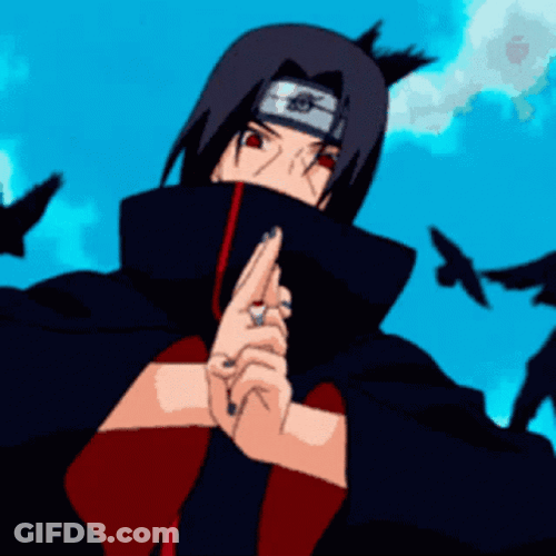 Itachi Sharingan Raven Akatsuki Genjutsu GIF