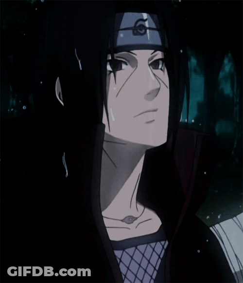 Itachi Uchiha In The Rain GIF