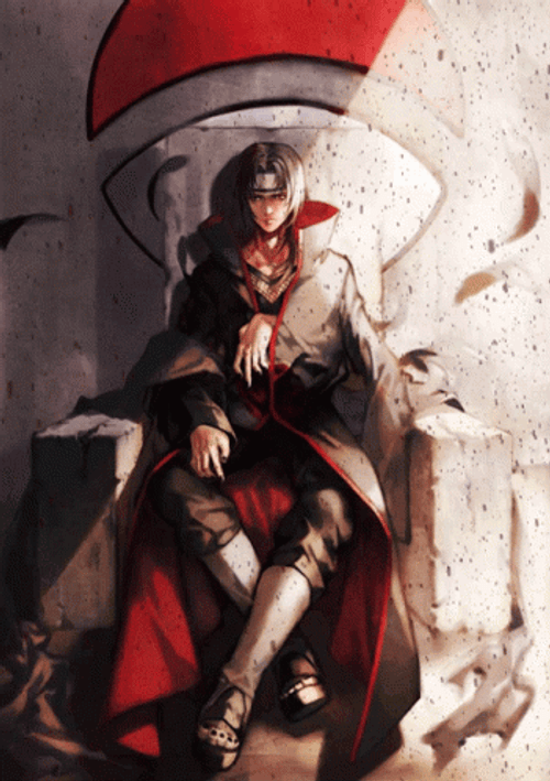 Itachi Uchiha On A Throne GIF