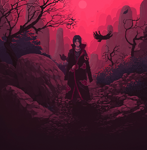 Itachi Uchiha Pixel Art Animation GIF