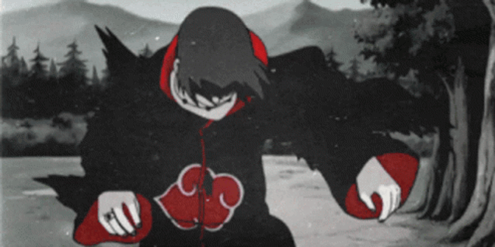 Itachi Uchiha's Crow Clone GIF