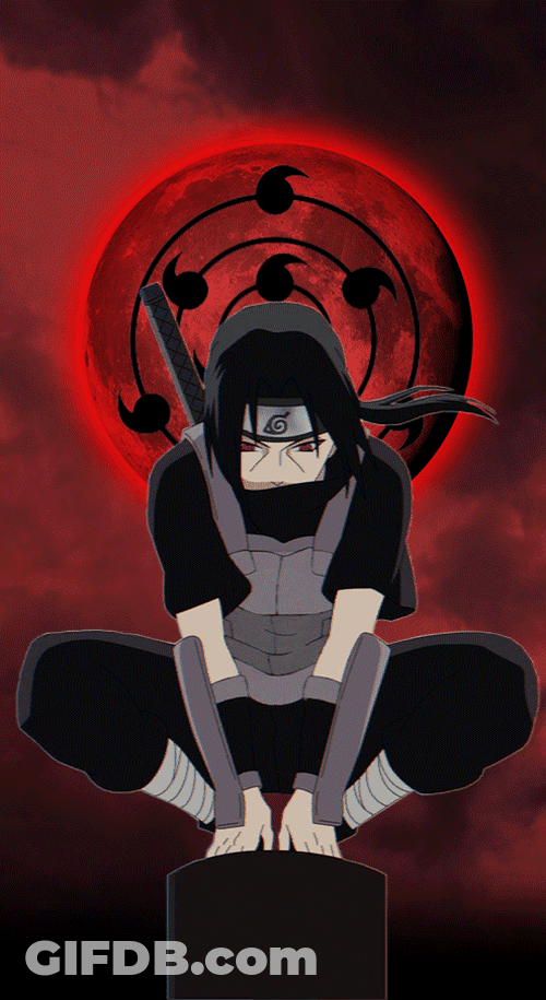 Itachi Uchiha Sharingan Moon GIF