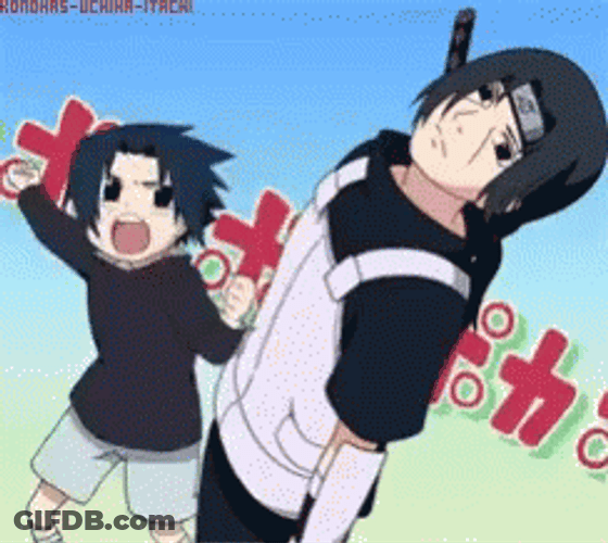 Itachi Vs Sasuke Silly Annoyed GIF