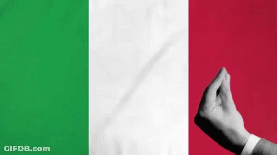 Italian National Flag And Hand Sign GIF