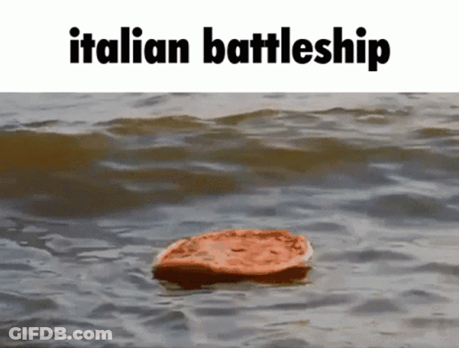 Italian Pizza Floating On Water GIF