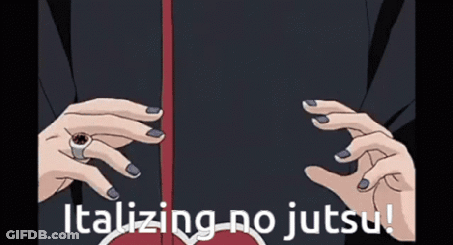 Italizing No Jutsu Naruto Hand Signs GIF