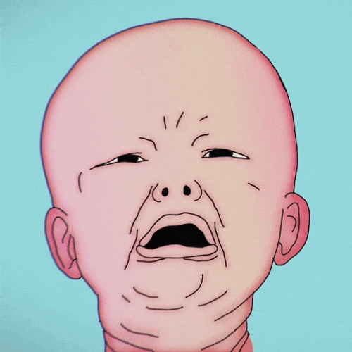 Its A Cartoon Man Baby Face GIF