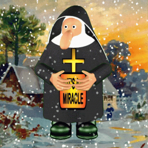 Its A Christmas Miracle Nun During Snowfall GIF