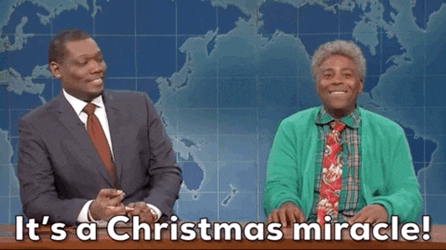 Its A Christmas Miracle SNL Kenan Michael GIF