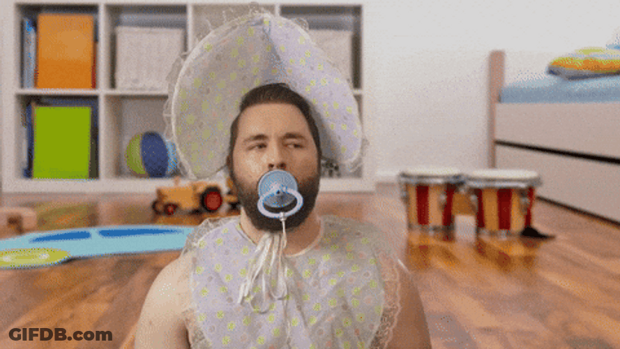 Its A Man Baby In His Pacifier GIF