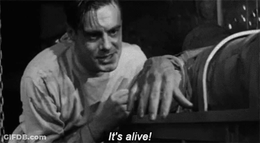 Its Alive Calvin Clive Frankenstein GIF