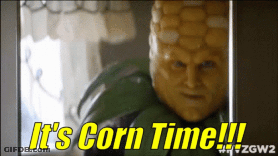 Its Corn Time Funny Cornman Talking GIF