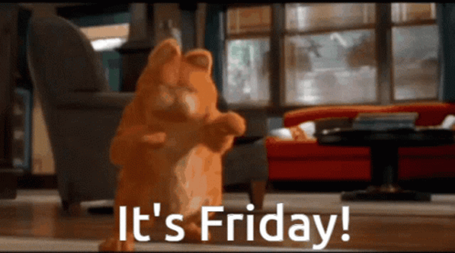 Its Friday Happy Garfield Dancing GIF