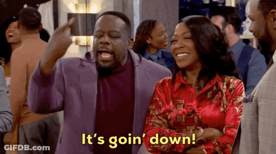 Its Going Down Happy Black Couple GIF