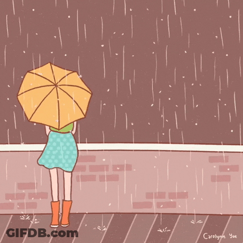 Its Gonna Rain Sad Girl Holding Umbrella GIF