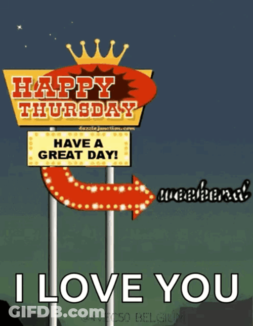 Its Happy Thursday Sign GIF