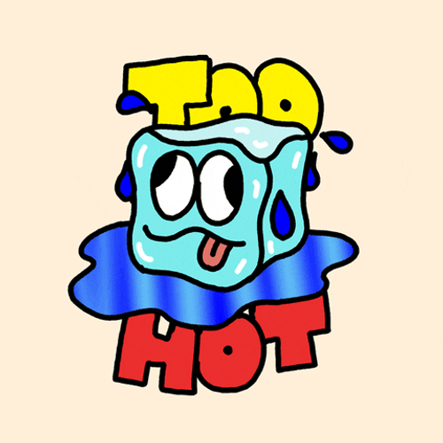 Its Hot Animation Ice Cube Sweat Melt GIF