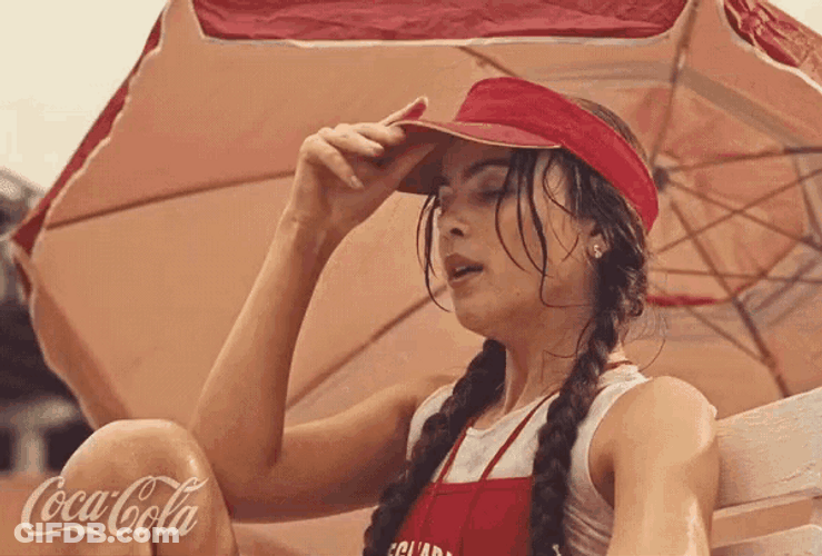 Its Hot Coca Cola Girl Sweating GIF