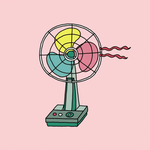 Its Hot Electric Fan Cooling Heat Wave GIF