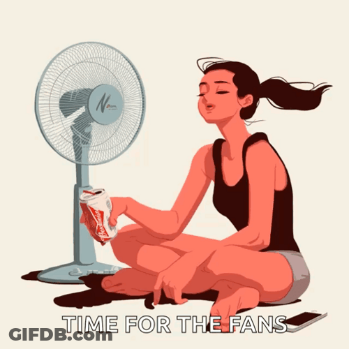 Its Hot Fan Day GIF