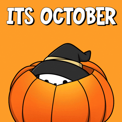 Its October Peeping Cartoon With Kitty GIF