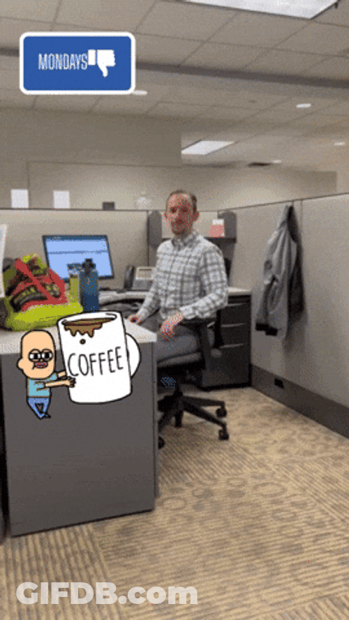 Its Only Monday Animated Guy With Coffee GIF