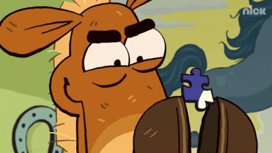 Its Pony Jumping On Jigsaw Puzzle GIF