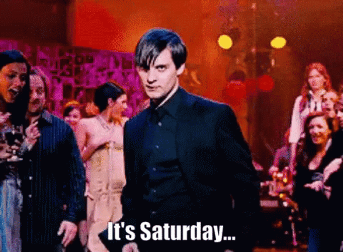 Its Saturday Tobey Maguire Dance GIF