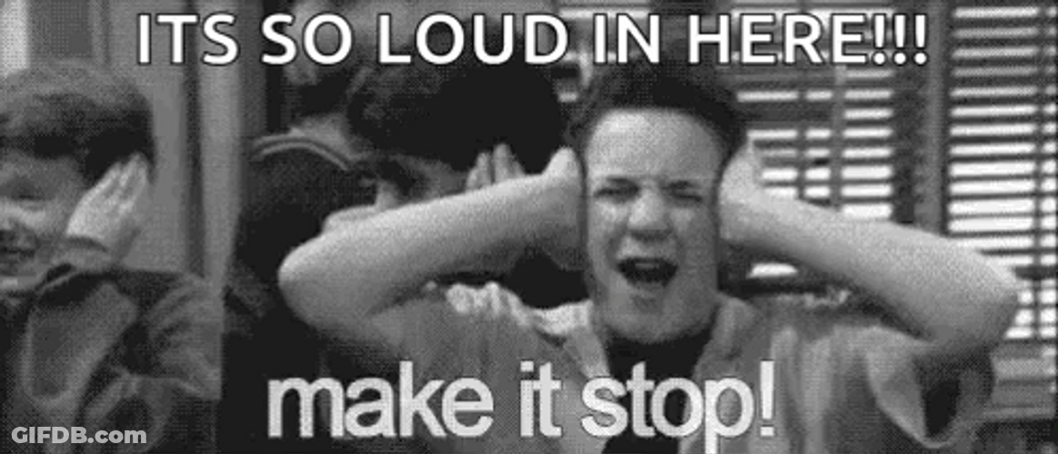 Its So Noise In Here Make It Stop GIF