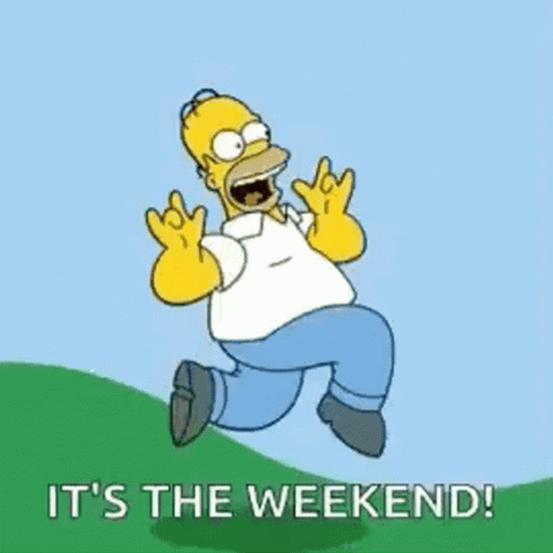 Its The Weekend Homer Running Across The Hill GIF