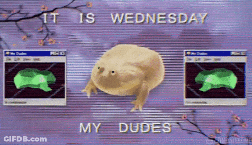 Its Wednesday My Dudes Cute Frog Animation GIF