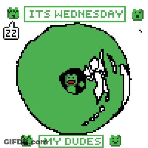 Its Wednesday My Dudes Green Globe Animation GIF