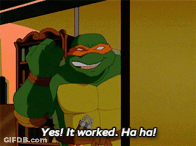 Its Working Raphael Laughing GIF