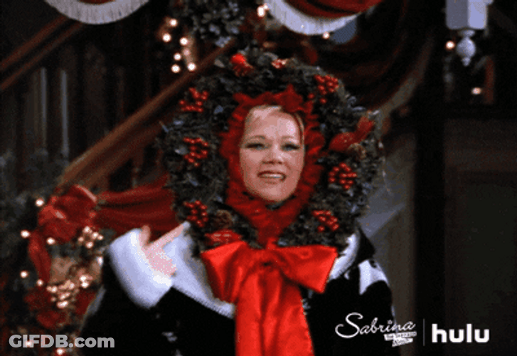 Its Xmas Time Girl In A Wreath GIF