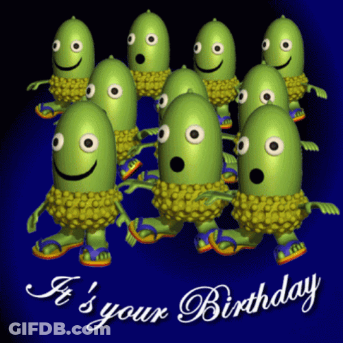 Its Your Birthday Funny Animated Cucumber GIF