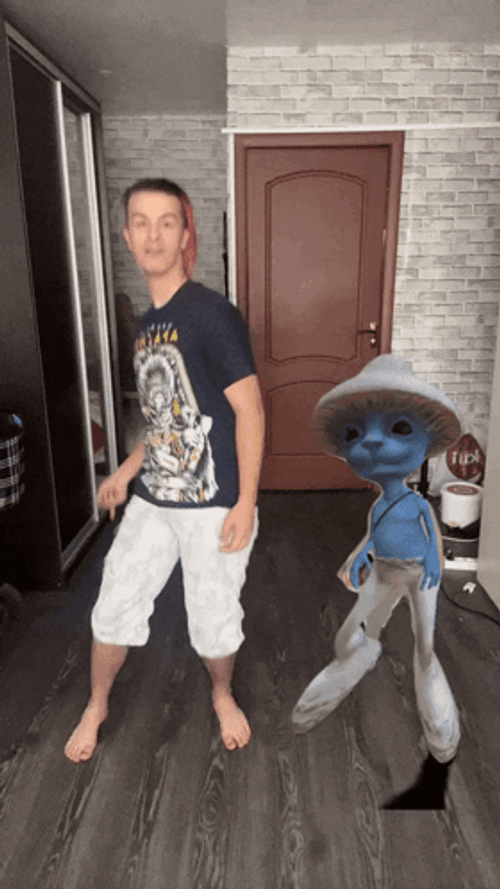 Ivan Zolo Dancing With Smurf Cat GIF