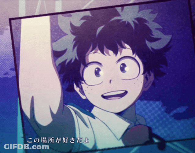 Izuku Midoriya Closed Eye Smile GIF