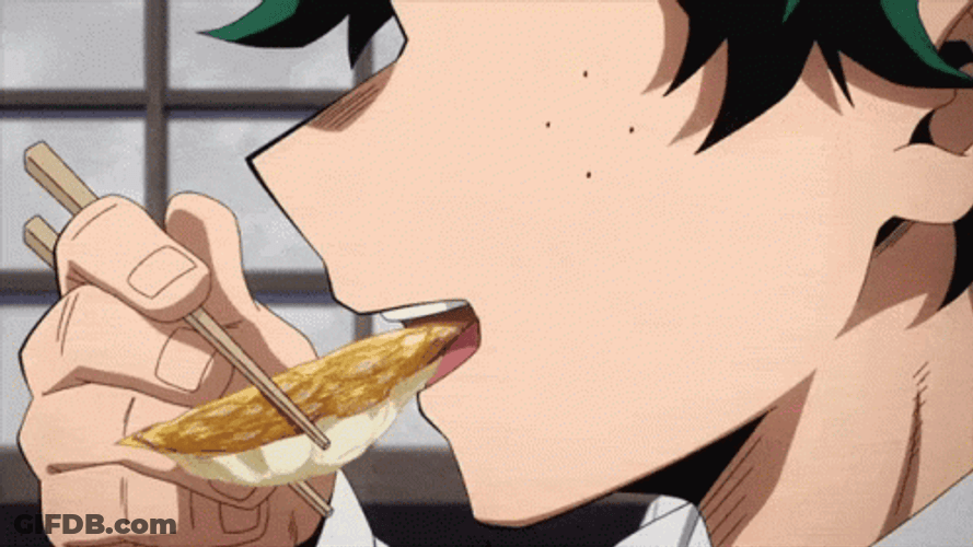 Izuku Midoriya Eating Scallops GIF