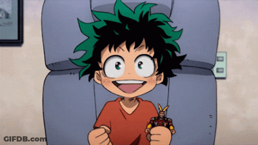 Izuku Midoriya Happy Watching GIF